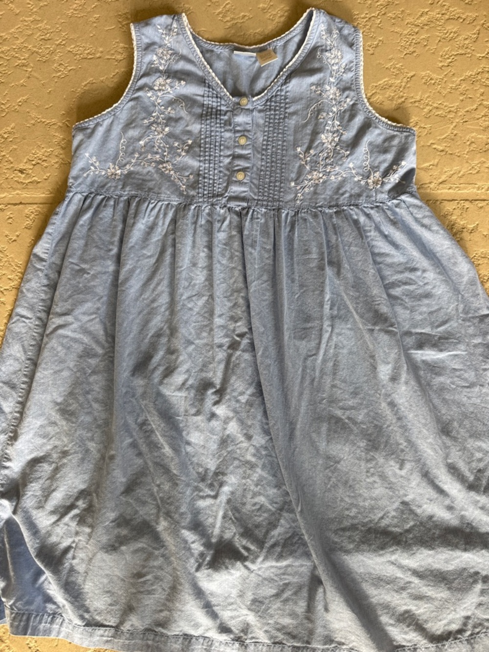 Gilligan & O'Malley Light Blue Embroidered Sleeveless Nightgown